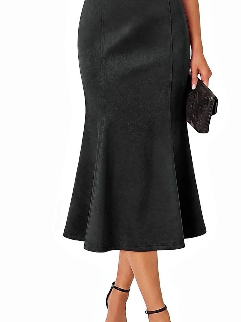 Belle Poque Women’s Faux Suede Mermaid Skirt